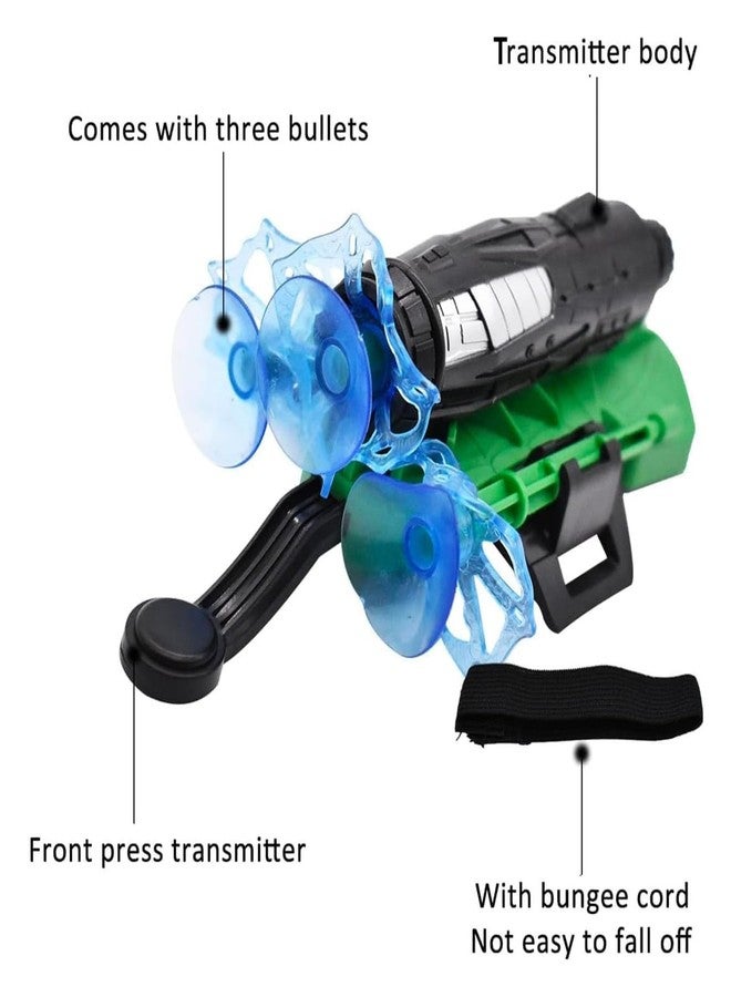 TECH LOGO ELECTRONICS Shooter Glove Toy Set for Kids - Pretend Play Superhero Style Launcher,Sticky Wall Soft Bomb Funny | Hero Launcher Wrist Toys Set (Green) - Image 2